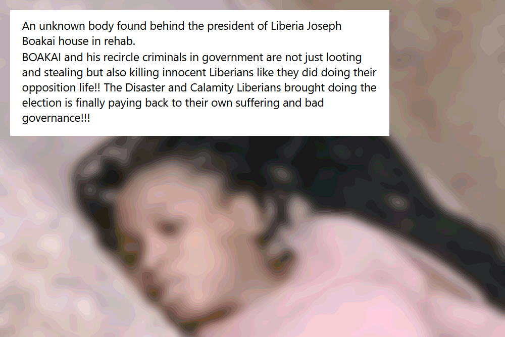 Identified murder victim in Nigeria, not ‘unknown body’ found behind Liberian president Boakai’s house