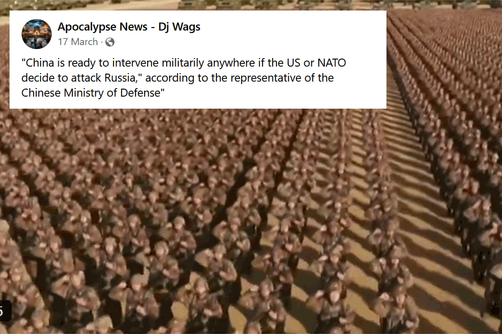 Suggesting a third world war, the claim first appeared soon after Russia invaded Ukraine in February 2022. But the doom merchants were just making stuff up.