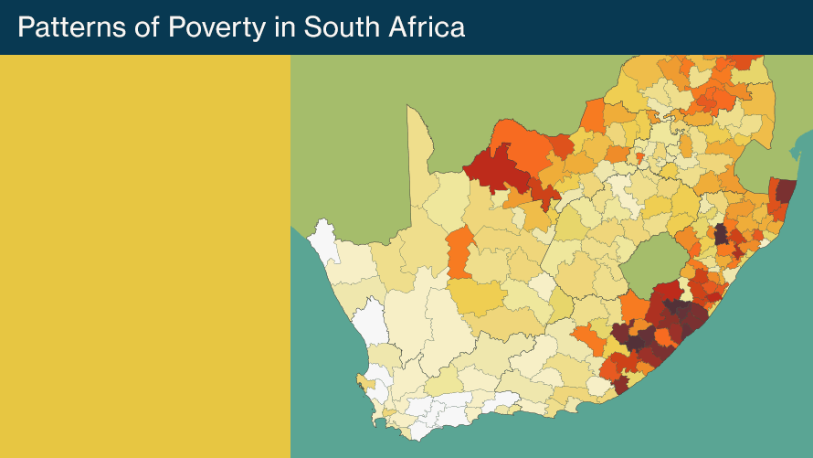 Animation exploring patterns of poverty on the map of South Africa.