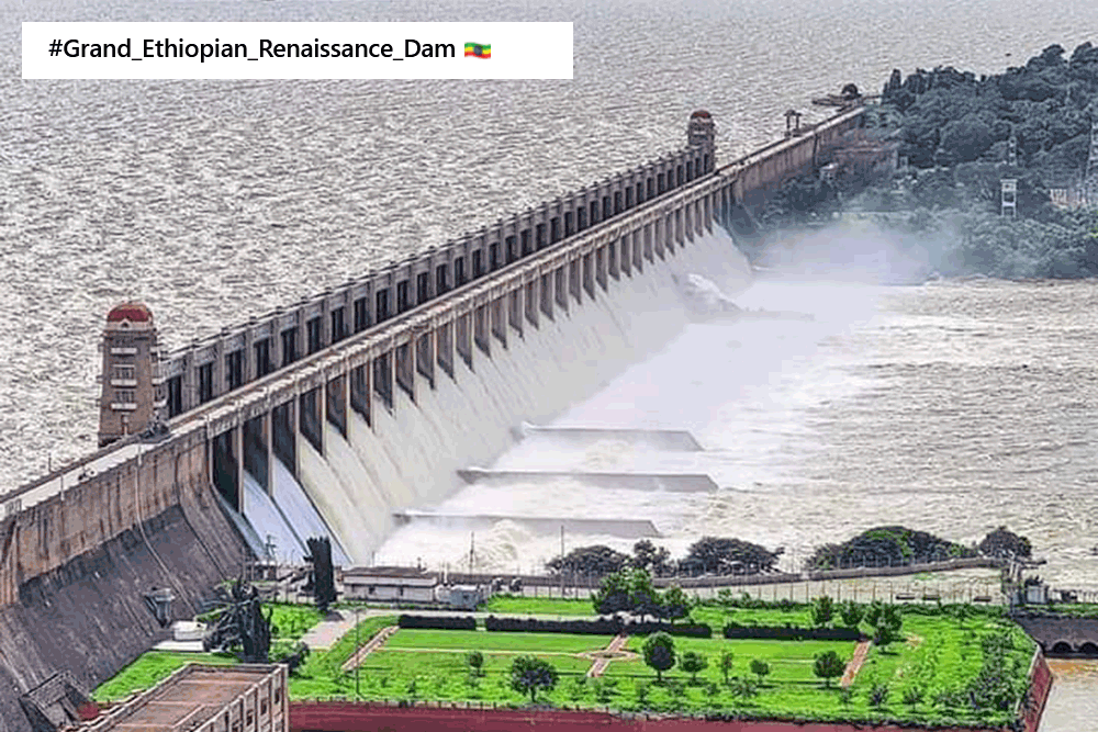 Ethiopia's massive hydroelectric dam could be Africa's largest, although it's sparked a row with Egypt over who owns the water of the Nile. But the photo on social media shows the Tungabhadra Dam in southwestern India.