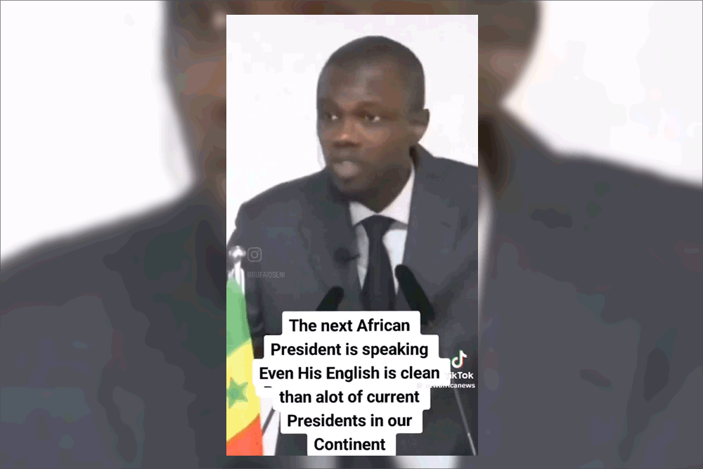Bassirou Diomaye Faye has pledged to fight France’s “economic stranglehold” on Senegal. But the viral video of a man slamming the former colonial power been dubbed into English – and shows Ousmane Sonko, not Faye.