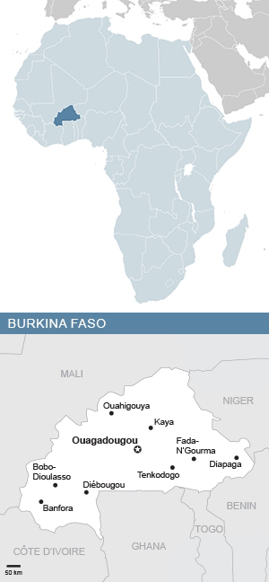 Map of Burkina Faso and Africa