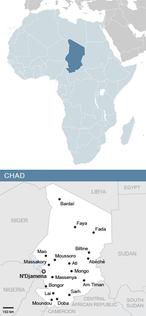 Map of Chad and Africa