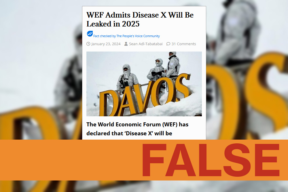 No, Disease X doesn’t exist – and World Economic Forum didn’t say it would be ‘unleashed’ in 2025