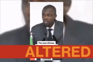 Bassirou Diomaye Faye has pledged to fight France’s “economic stranglehold” on Senegal. But the viral video of a man slamming the former colonial power been dubbed into English – and shows Ousmane Sonko, not Faye.