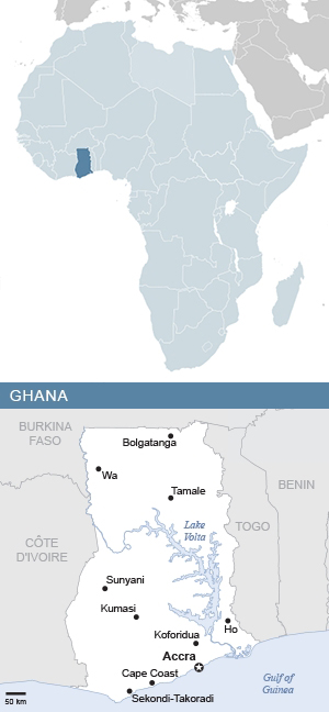 Map of Ghana and Africa