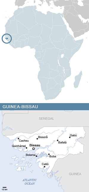 Map of Guinea-Bissau and Africa