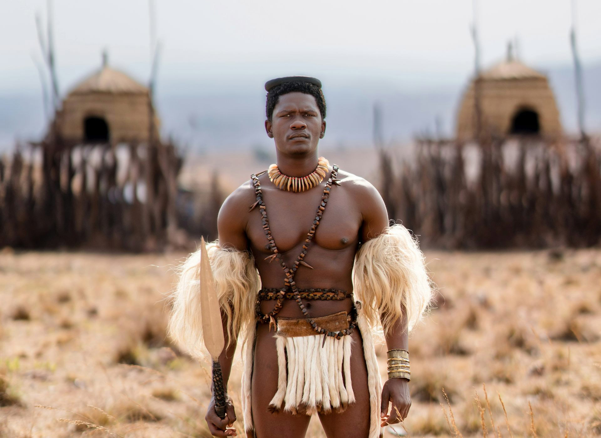 Lemogang Tsipa plays the legendary – and often misunderstood – Zulu king Shaka kaSenzangakhona in the South African TV series Shaka iLembe. (Mzansi Magic/Bomb Productions)