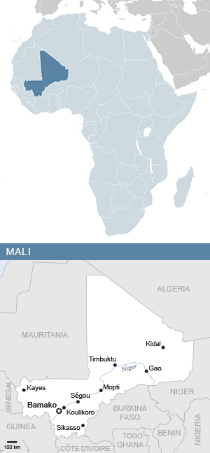 Map of Mali and Africa
