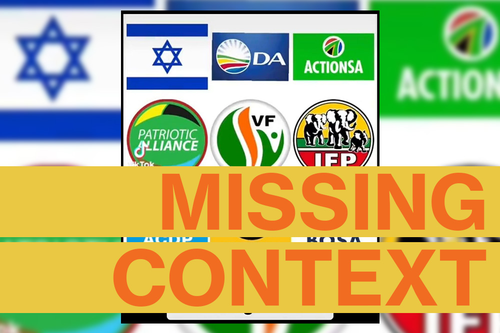 It's an election year in South Africa, and most political parties campaign only on local issues. Just two could be said to "stand with Israel".