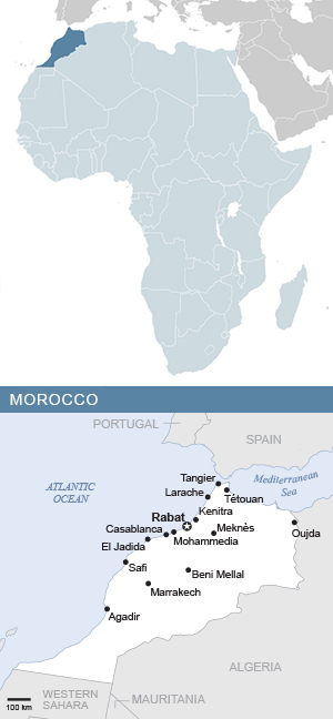 Map of Morocco and Africa