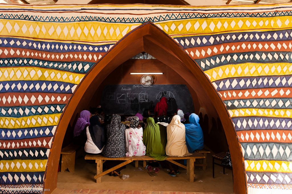 Africa - A classroom at Carrefour Jeunesse Niger, a vocational dressmaking school in Niamey. 
