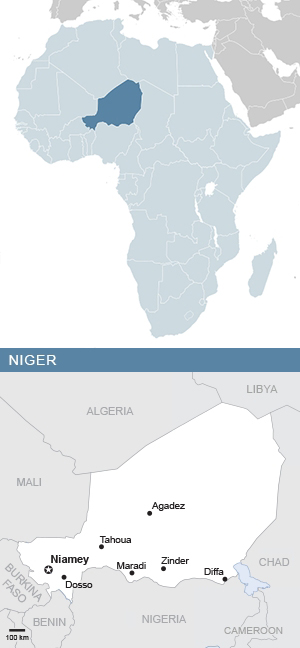 Map of Niger and Africa