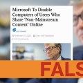 The People’s Voice website has made up another lie, that Microsoft plans to shut down computers used to post disinformation – the site’s speciality.