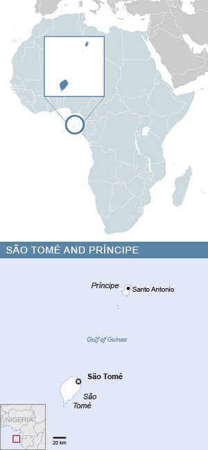Map of São Tomé et Príncipe and Africa