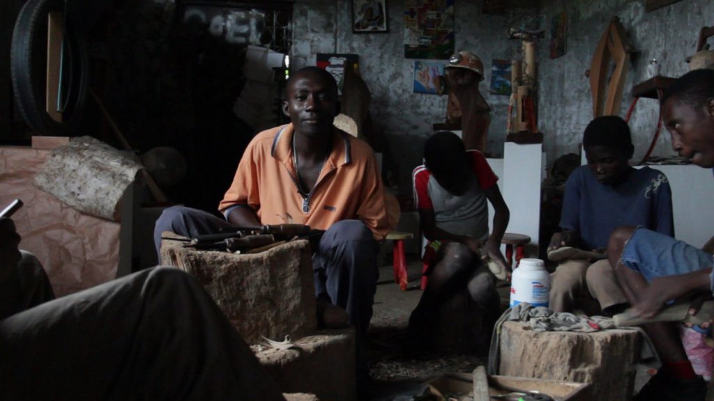 Africa - Unnamed craftsmen in their workshop on São Tomé. São Tomé is the larger, southern island in the country of São Tomé and Príncipe.