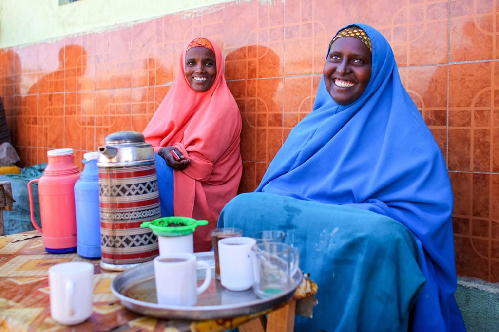 Africa - Women selling tea in Buur-Hakba, a city in southwestern Somalia some 180 kilometres inland from the coastal capital of Mogadishu.