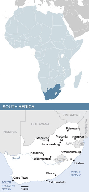 Map of South Africa and Africa