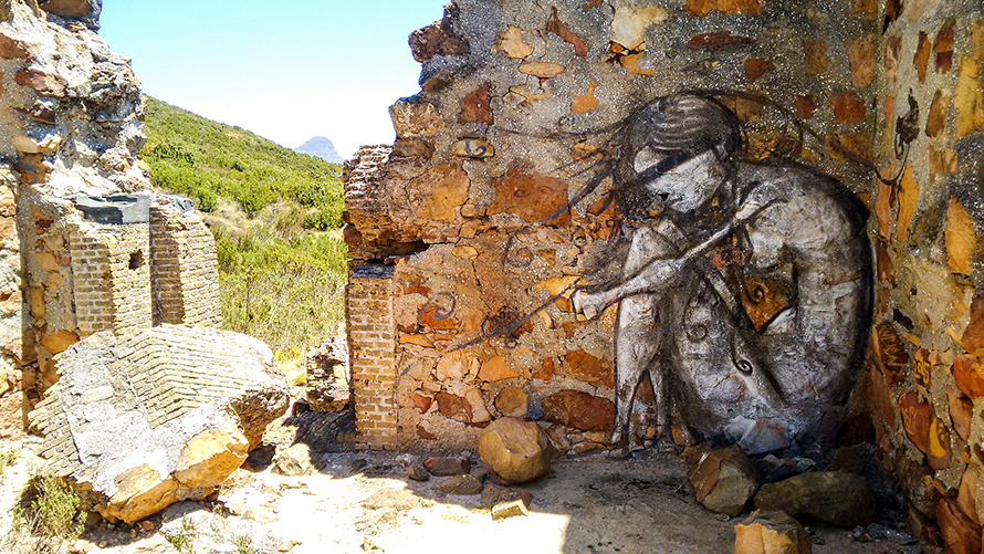 Graffitti captured by a trail runner on Table Mountain's Tafelberg Road, Cape Town. (JB Dodane, CC BY-NC 2.0)