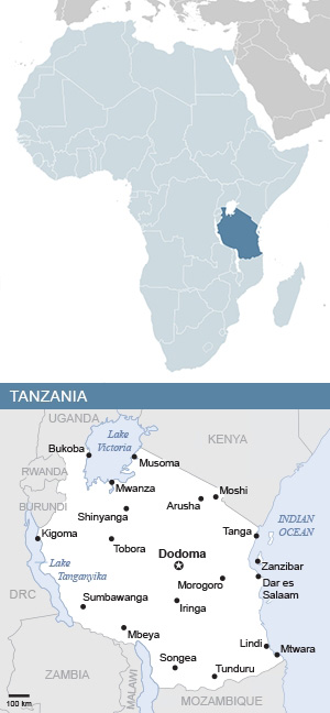 Map of Tanzania and Africa
