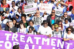 Treatment Action Campaign (TAC) marches to handover memorandumamongst them is the Deputy President Cyril Ramaphosa and the UNAIDS Executive Director Michel Sidibé, Durban, 18/07/2016.