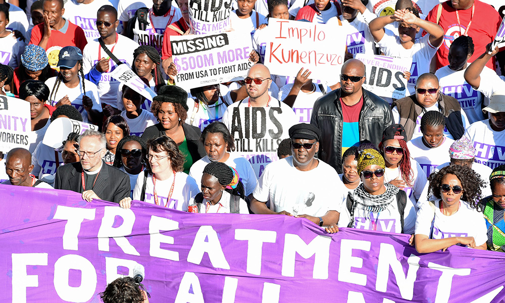 Treatment Action Campaign (TAC) marches to hand over memorandum. Among the marchers is deputy president Cyril Ramaphosa and the UNAids executive director Michel Sidibé, Durban, 18/07/2016.
