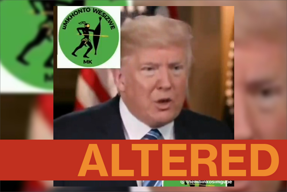 Former US president Donald Trump has not urged all South Africans to vote for the new political party in upcoming elections. The altered video was created with Parrot AI, a “celebrity voice generator”.