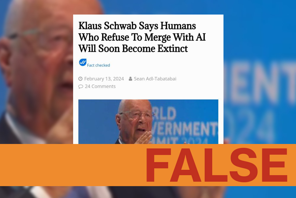 The World Economic Forum is often the subject of fearmongering fictions by conspiracy theorists. One example from The People's Voice exploits worries about artificial intelligence.